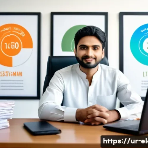 전자기기 연봉 협상 노하우 - A confident South Asian professional man in traditional shalwar kameez with a modern twist, sitting ...