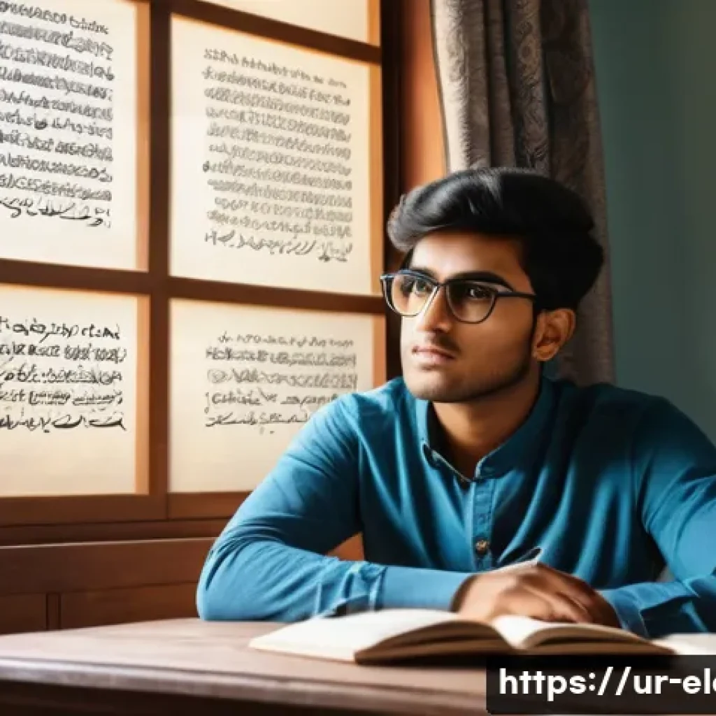 전자기기 필기 시험 문제 풀이 전략 - A focused young South Asian male student sitting at a traditional wooden study desk in a cozy room d...