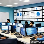 전자기기 관련 연봉 인상 사례 - A modern electronic device development office in Karachi, showing a diverse team of skilled engineer...