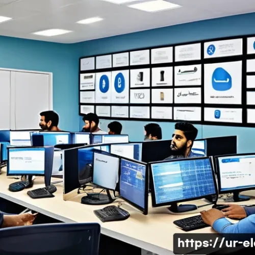 전자기기 관련 연봉 인상 사례 - A modern electronic device development office in Karachi, showing a diverse team of skilled engineer...