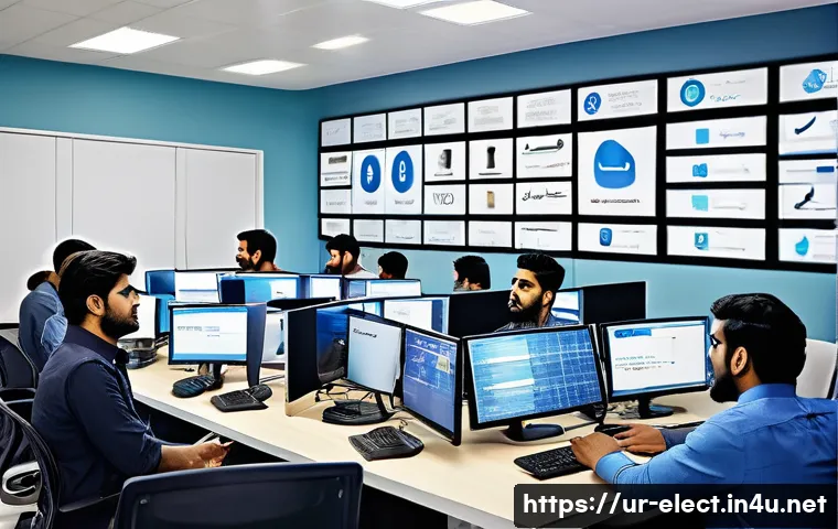 전자기기 관련 연봉 인상 사례 - A modern electronic device development office in Karachi, showing a diverse team of skilled engineer...