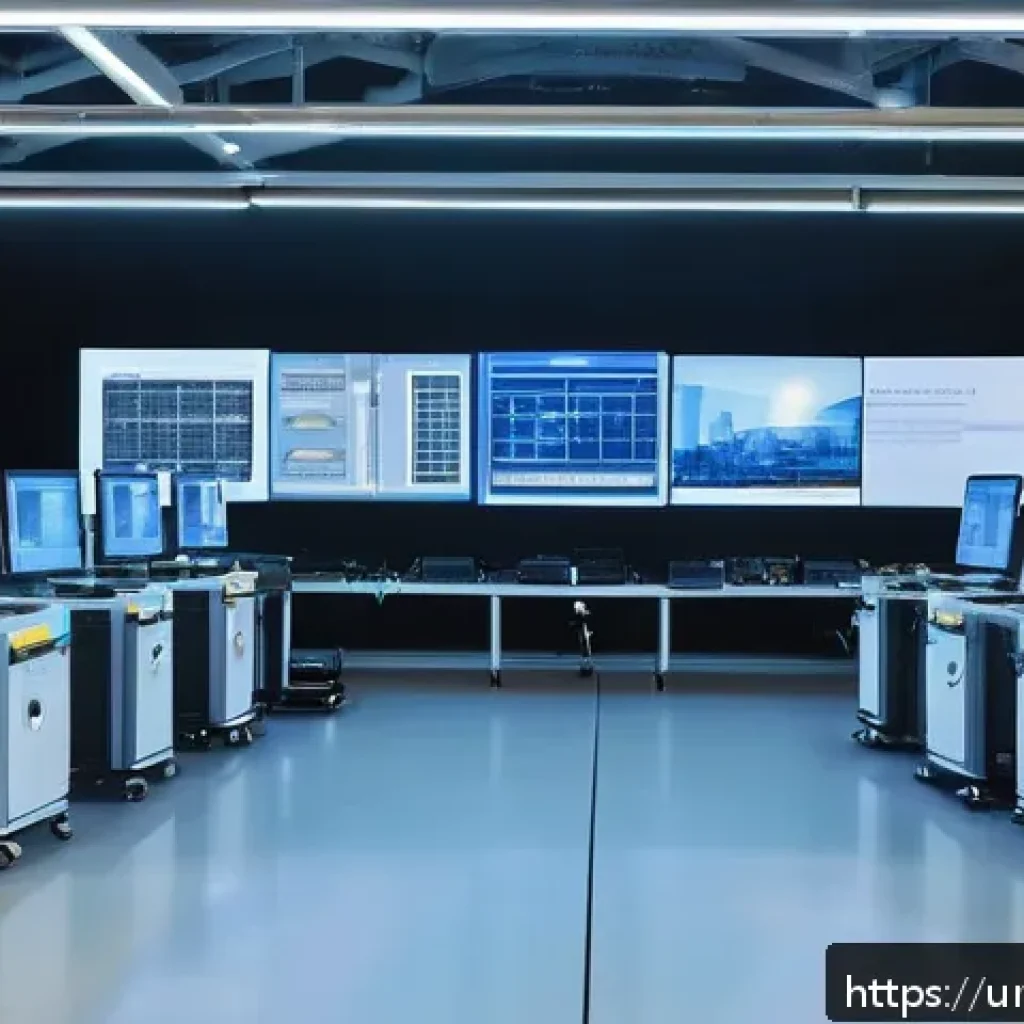 전자기기 관련 기업 탐구 - A futuristic electronic manufacturing facility in Pakistan, showcasing advanced AI-powered robots as...